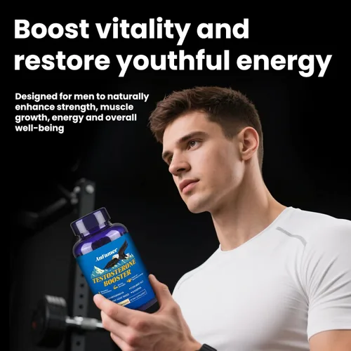 Vista 6 de Potenciador de testosterona para hombres con Ashwagandha, L-Arginina, Tongkat Ali, Tribulus, suplemento natural de testosterona para hombres