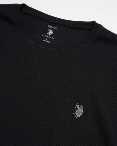 Vista 4 de US Polo Assn Camisa térmica para hombre camiseta de punto gofre de manga larga paquete de 2