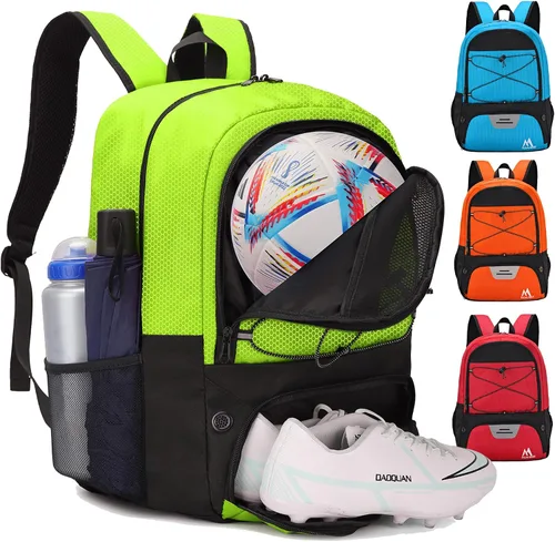 Vista 17 de Hsmihair - Bolsa de fútbol - Mochila de fútbol y mochila para fútbol, voleibol y baloncesto, con compartimento para pelota y tacos separados