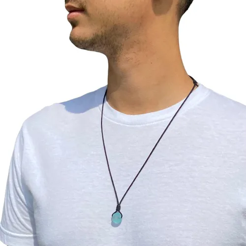 Vista 5 de Collar de Cristal Marino Surfista para Hombres - Hombres Surfeando Cristal Marino Impermeable, Joyería Hawaiana, Vibraciones Hawaianas, Gargantilla
