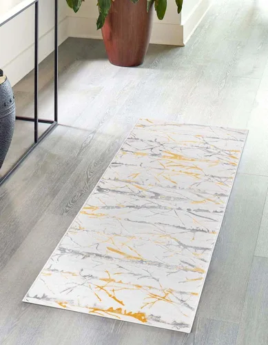 Vista 13 de Unique Loom Finsbury Collection - Alfombra rectangular de 2 x 3 pies, color amarillo y gris/ marfil