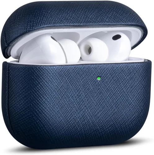 Vista 22 de Haobobro Funda de piel para AirPods Pro 3, piel seleccionada respetuosa con la piel, con textura de fibra de carbono, hecha a mano, funda rígida