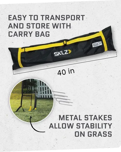 Vista 9 de SKLZ Quickster Entrenador de fútbol – Rebotador de pelota de doble cara para pasar, recibir y practicar atrapamiento – Red de rebote grande