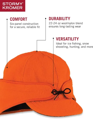 Vista 5 de Stormy Kromer Rancher Cap - Gorro de lana Thinsulate de invierno con orejeras de forro polar