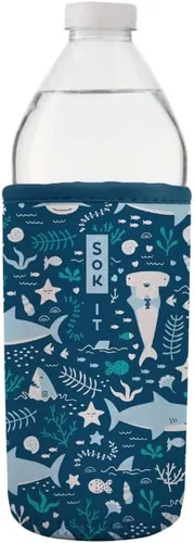 Vista 168 de Sok It BotlSok Funda para botella de agua con cubierta de neopreno aislante (Floral abstracto, se ajusta a CamelBak o Nalgene de 12 onzas)