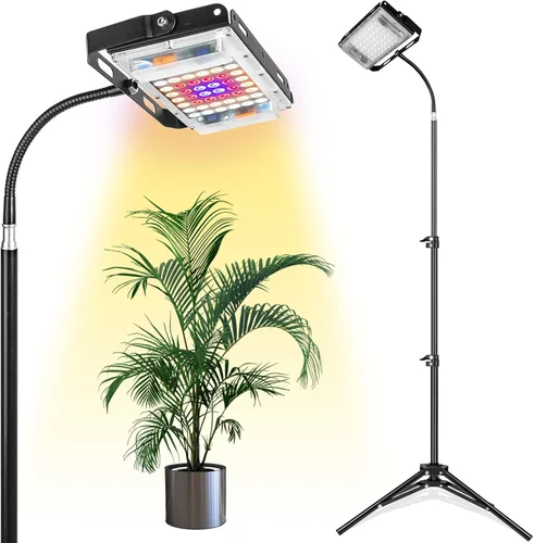 Vista 11 de LBW Luz de cultivo para plantas de interior, luz LED de escritorio de espectro completo, lámpara de cultivo pequeña con temporizador de 4 H/8H/12H