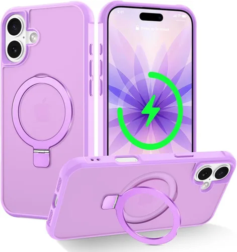 Vista 20 de CHAOFEnG Funda magnética compatible con iPhone 11 con soporte, prueba de caídas de grado militar, compatible con imán, anillo translúcido, parte