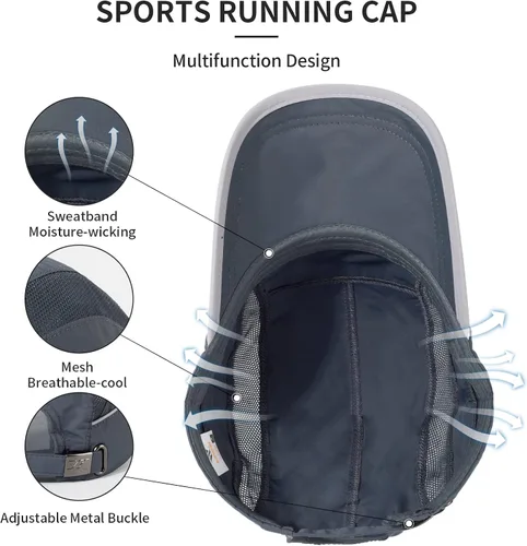 Vista 27 de Gorra deportiva de malla ligera de secado rápido para hombres y mujeres