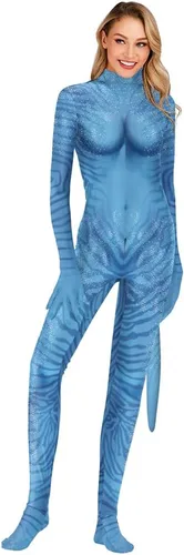 Vista 117 de Disfraz de animal para hombre con estampado de cola grande, overol peludo de elastano para cosplay, fiesta de Halloween