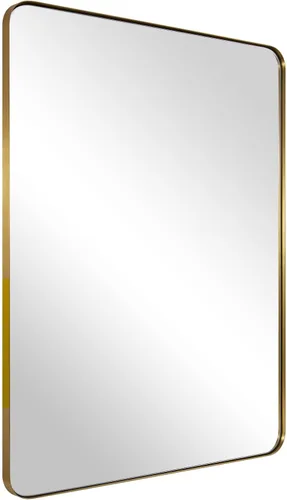Vista 17 de ANDY STAR Espejo de pared cuadrado para baño, espejo de baño negro mate de 24 x 24 pulgadas, espejo de metal de esquina redondeada en marco de acero