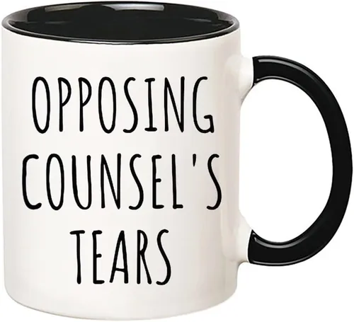 Vista 2 de Fonhark - Taza divertida de abogado, lágrimas del abogado opuesto, abogado, regalo de abogado, taza de graduado de derecho, taza de café novedosa