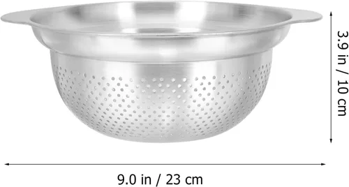 Vista 7 de Thickened Stainless Steel Colander Strainer with Deep Basin and Reinforced Bottom for Efficient Draining and Washing of Pasta Fruits and Vegetables