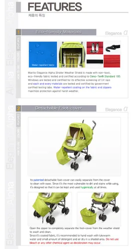 Vista 3 de Manito Elegance Alpha Stroller Protector meteorológico/cubierta de lluvia - Púrpura