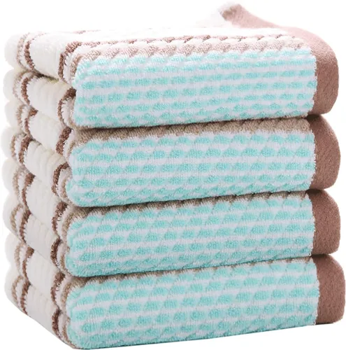 Vista 14 de Pidada Juego de 2 toallas de mano con patrón de rayas, 100% algodón, suave, absorbente, toalla decorativa para baño (marrón)