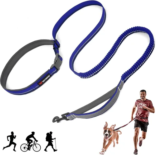 Vista 9 de Correa de perro Tuff Pupper con manos libres de longitud ajustable Ligera para correr, trotar, caminar Cinturón acolchado (61-127 cm) Se