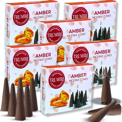 Vista 10 de TRUMIRI Incienso ámbar – Paquete de 20 conos (2 x 10) – Incienso de cono perfumado