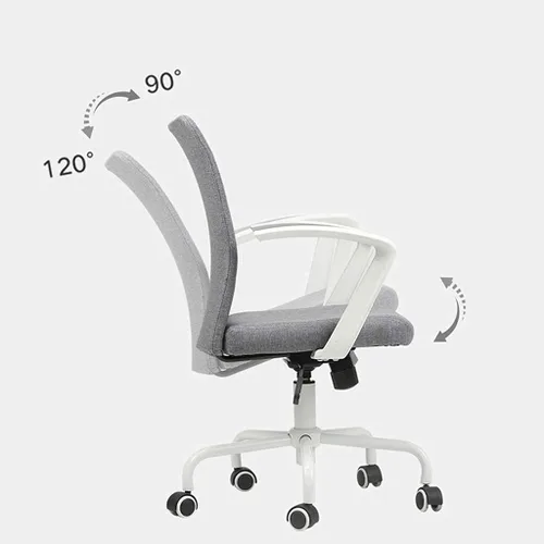 Vista 2 de Silla de oficina, respaldo medio, malla transpirable, escritorio de oficina, silla de escritorio para computadora con soporte lumbar