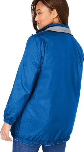 Vista 3 de Woman Within Chaqueta reversible de nailon de vellón para mujer de talla grande, Multi