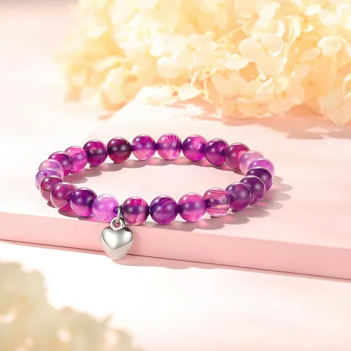 Vista 3 de Ralukiia Regalo para mujeres después de la cirugía, pulsera de amatista con oraciones curativas, regalos inspiradores de animación para mujeres