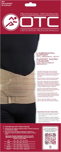 Vista 6 de OTC Soporte lumbo-sacro, elevación abdominal, espalda baja de 11 pulgadas, elástico, pequeño