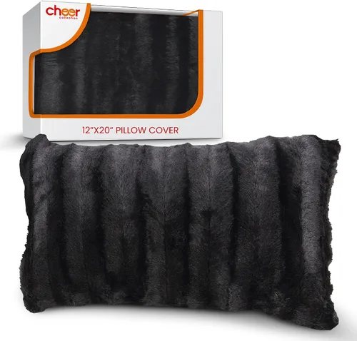 Vista 10 de Cheer Collection Funda de Almohada Decorativa de Piel Sintética 18x18 pulgadas– Funda de Almohada de Acento Decorativa Suave para Sofá o Cama, Funda