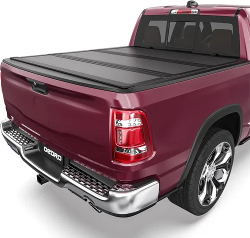 Vista 26 de OEDRO FRP Cubierta Rígida de Tonneau de Triple Pliegue Compatible con Dodge Ram 1500 2009-2024 (Carrocería Clásica y Nueva) Cama de 5.6 pies sin Ram