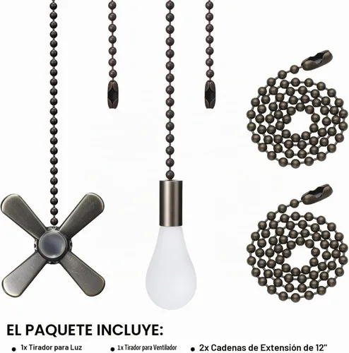 Vista 6 de SmoTecQ Extensor de cadena de ventilador de techo ultra largo, integrado con bombilla decorativa de vidrio esmerilado y cable de ventilador