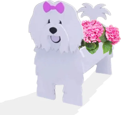 Vista 46 de Macetero de flores para perros, regalos para mujeres, bonitas macetas de PVC para perros, macetas para interiores y exteriores, maceta de jardín