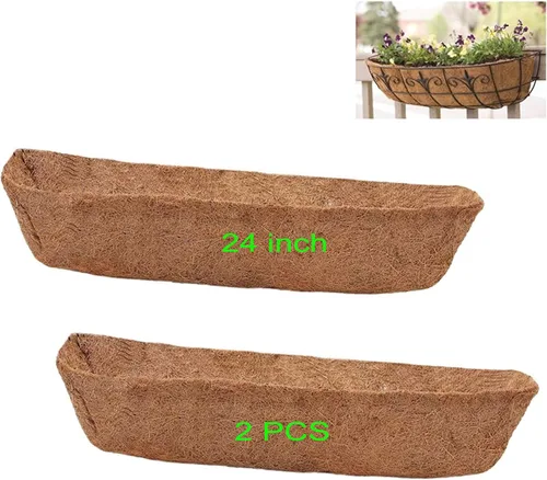 Vista 10 de Revestimientos para cesta de ventana de 30 pulgadas, preformado, revestimiento de coco y coco con tierra húmeda para cesta de ventana