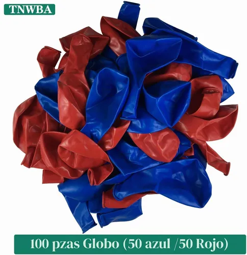 Vista 3 de TNWBA Globos de látex 100 piezas de 12 pulgadas, rojo y azul rojo azul