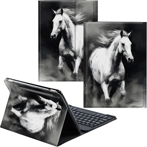 Vista 72 de Funda para Samsung Galaxy Tab S6 Lite 2022/2020 Teclado Inalámbrico Desmontable y Cubierta De Soporte De Cuero PU Funda Protectora Para Samsung