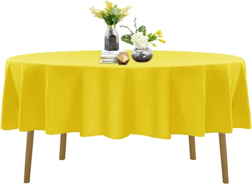 Vista 131 de Mantel de poliéster lavable de 132 pulgadas, resistente a las manchas y a las arrugas, mantel decorativo para mesa de comedor, fiestas de bufé