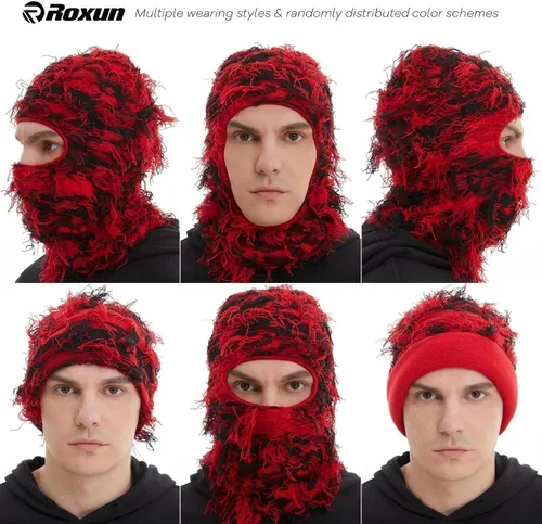 Vista 2 de ROXUN Shiesty Yeat Airsoft - Máscara de esquí envejecida, diseño de camuflaje personalizado para hombres y mujeres