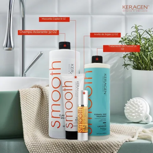 Vista 8 de Keragen - Tratamiento de alisado de queratina brasileña, sistema de alisado para cabello seco y dañado, sin formaldehído con kit de queratina