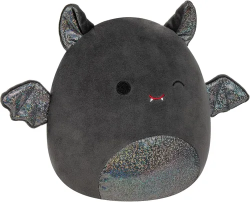 Vista 2 de Squishmallows Original Emily el Murciélago de 8 pulgadas con orejas y barriga brillantes - Peluche ultrasuave de tamaño mediano oficial de Jazwares