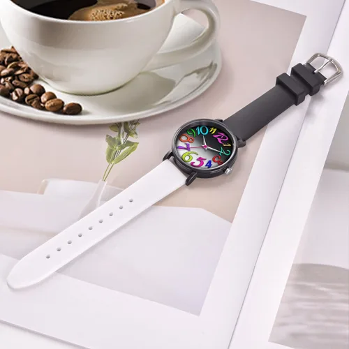 Vista 5 de Bisley Reloj de silicona de retazos para mujer, de 1.457 in, con cara grande, fácil de leer, resistente al agua