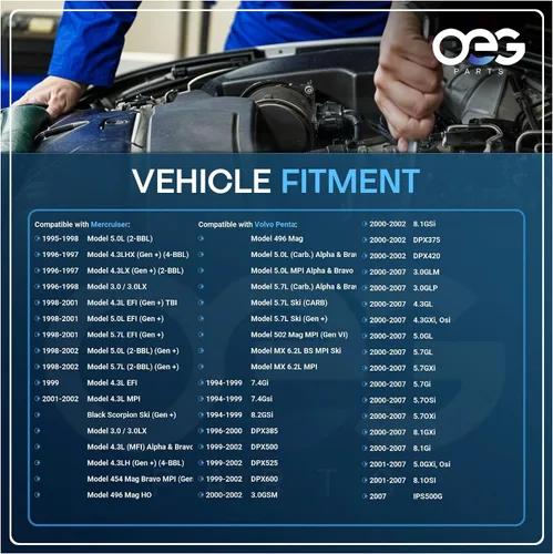 Vista 4 de OEG Parts - Nuevo arrancador SAEJ1171 compatible con Mercruiser 1996-2007 y compatible con motores Volvo Penta V6 V8 actualizaciones OEM Delco