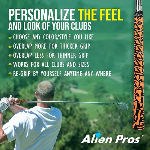 Vista 6 de ALIEN PROS Paquete de 6 cintas de envoltura de agarre de golf Black Clouds & Egyptian Mix - ReGrip en 1 minuto