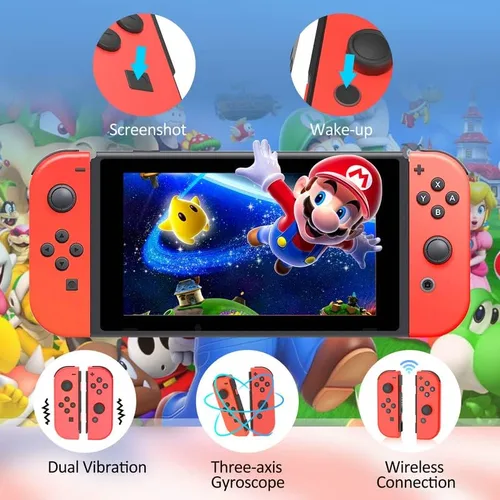 Vista 4 de GenGeLy Joypad for Nintendo Switch Controllers Compatible with Nintendo SwitchLITE,WMotion ControlDouble Vibration Support Wake-up & Screenshot,No