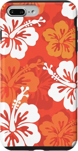 Vista 12 de Carcasa para iPhone 17 con diseño de flores hawaianas tropicales de hibisco naranja Y2K