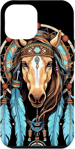 Vista 6 de Funda tribal con plumas indias nativas americanas para iPhone 14