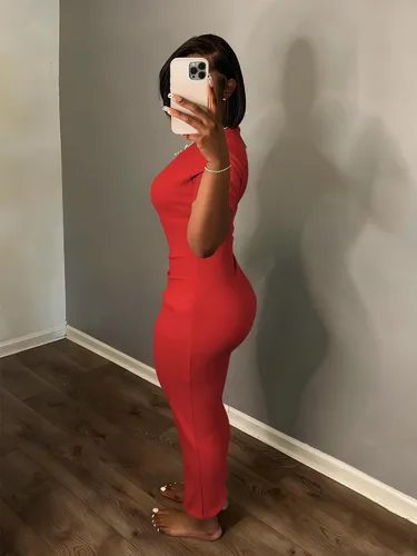 Vista 5 de Women's Casual Short Sleeve Dress T Shirt Bodycon Dresses V Neck Maxi Sundress Basic Party Club Dress
