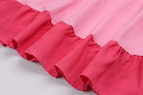 Vista 6 de Disfraz de melocotón para niñas vestido de princesa con corona para fiesta de Halloween de lujo