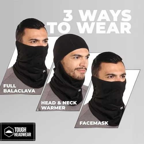 Vista 6 de Tough Headwear Máscara de esquí para mujeres y hombres – Pasamontañas – Cubierta térmica de invierno Shiesty – Equipo de clima frío para esquí