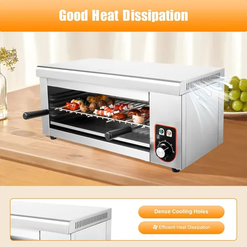 Vista 6 de Horno eléctrico de una sola pared, horno tostador de convección de 1500 W, capacidad media, hornear, asar, freír al aire, tostar, mantener el calor