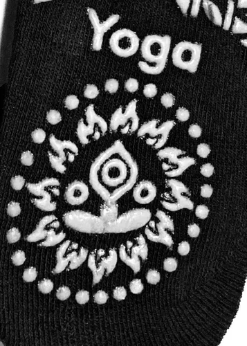 Vista 2 de My Pill Purse Calcetín de yoga antideslizante azul para pilates - Uso en barra fitness Calcetín antideslizante para mujer Parte inferior