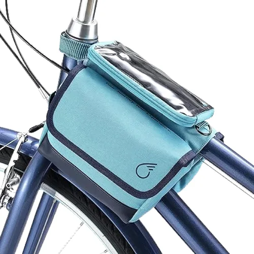 Vista 8 de sixthreezero Bolsa de bicicleta de montaje en marco, bolsa universal impermeable para bicicleta, bolsas de almacenamiento de carga de doble cara