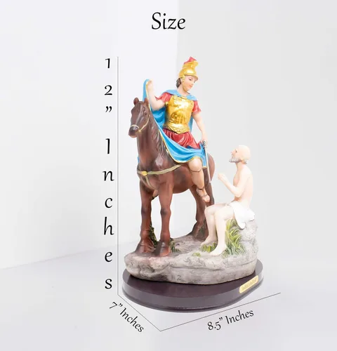Vista 4 de Mi Santuario Figura religiosa de San Martín de Tours Caballero 12" / 30 cm Estatua
