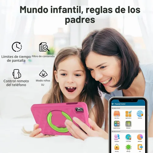 Vista 2 de VASOUN Tableta para niños de 8 pulgadas, Android 13, 8 GB (4 GB + 4 GB expandir) RAM 64 GB ROM, tableta para niños con Bluetooth, WiFi 5G