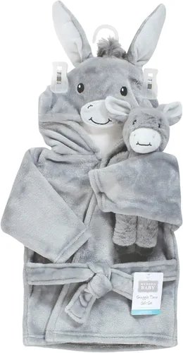 Vista 2 de Hudson Baby Conjunto de albornoz y juguete de felpa unisex para bebé